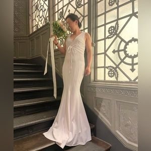 Zac Posen white wedding gown prom evening elegant chic modern